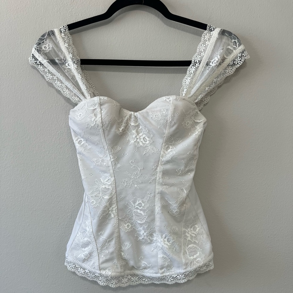 White lace Corset Top